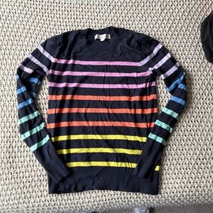 LOFT Navy and Pink Sweater